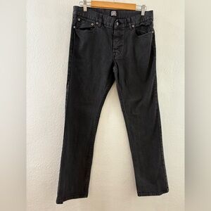 Girl dark gray skateboard button fly jeans size 34